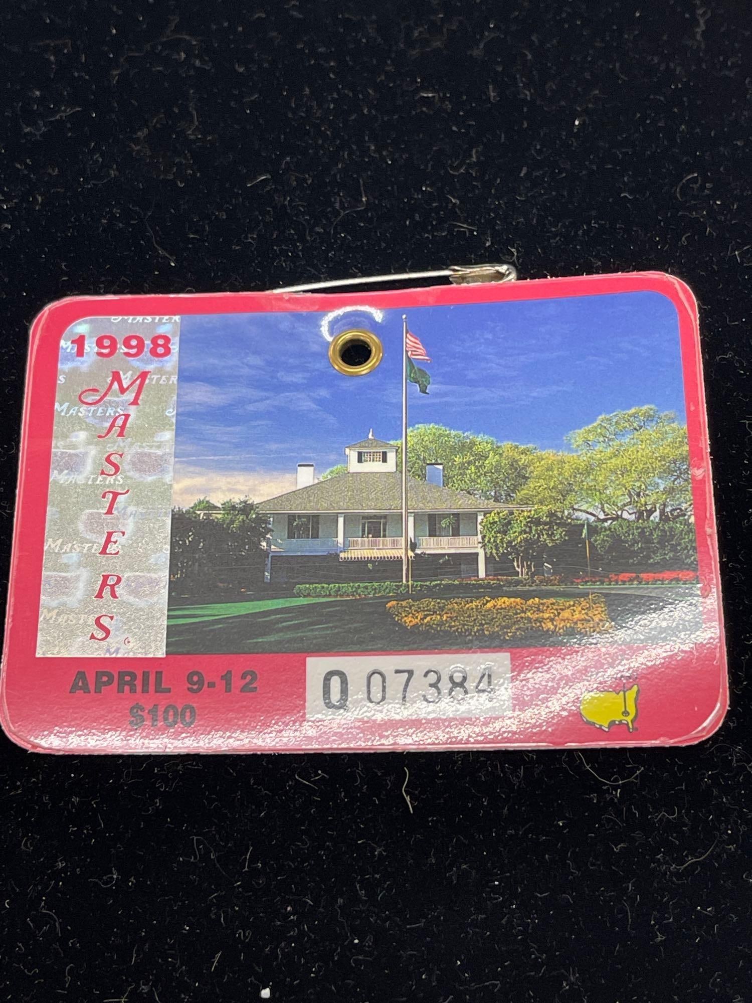 1998 Masters badge: 1998 Masters badge