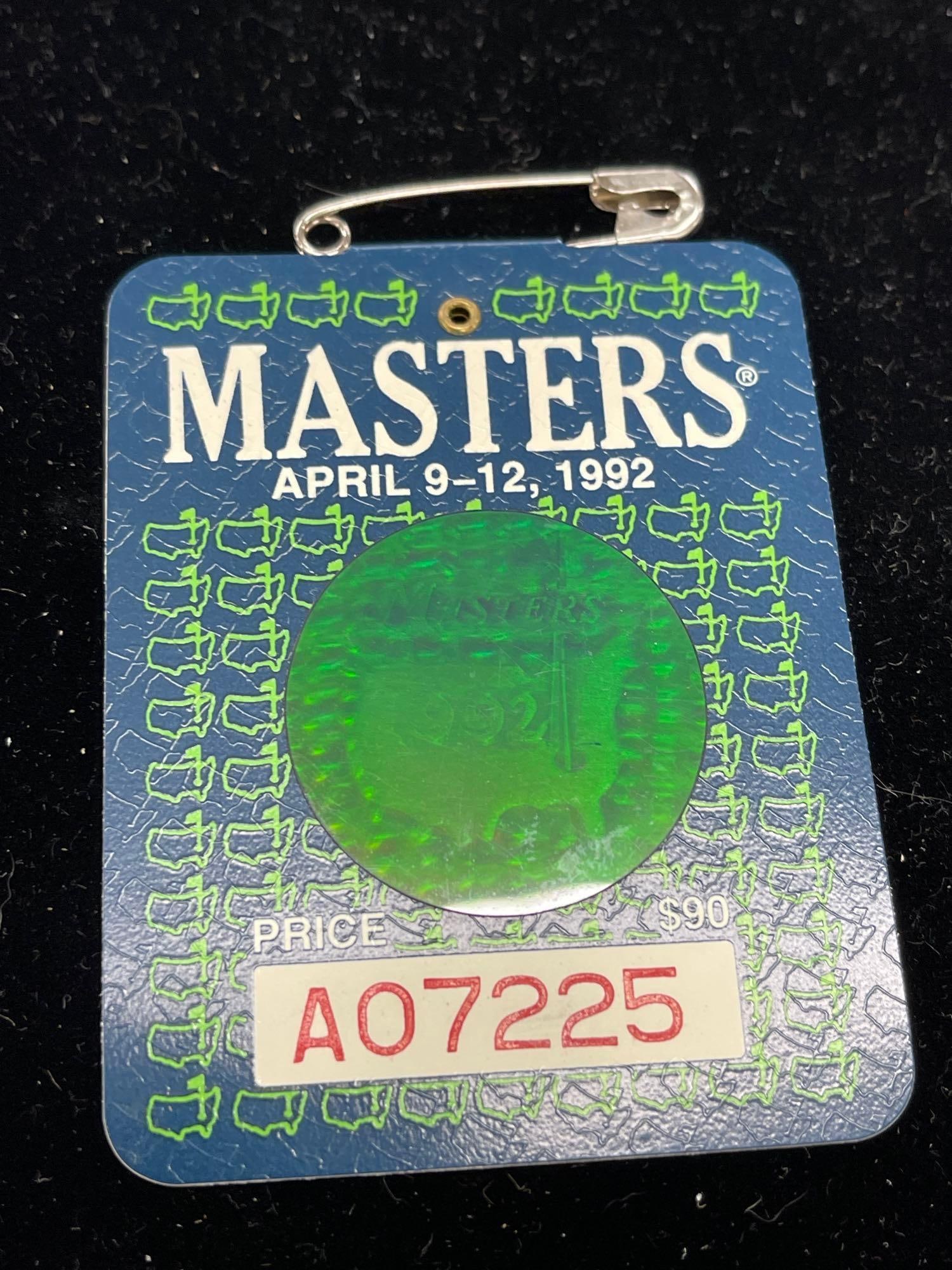 1992 Masters badge: 1992 Masters badge