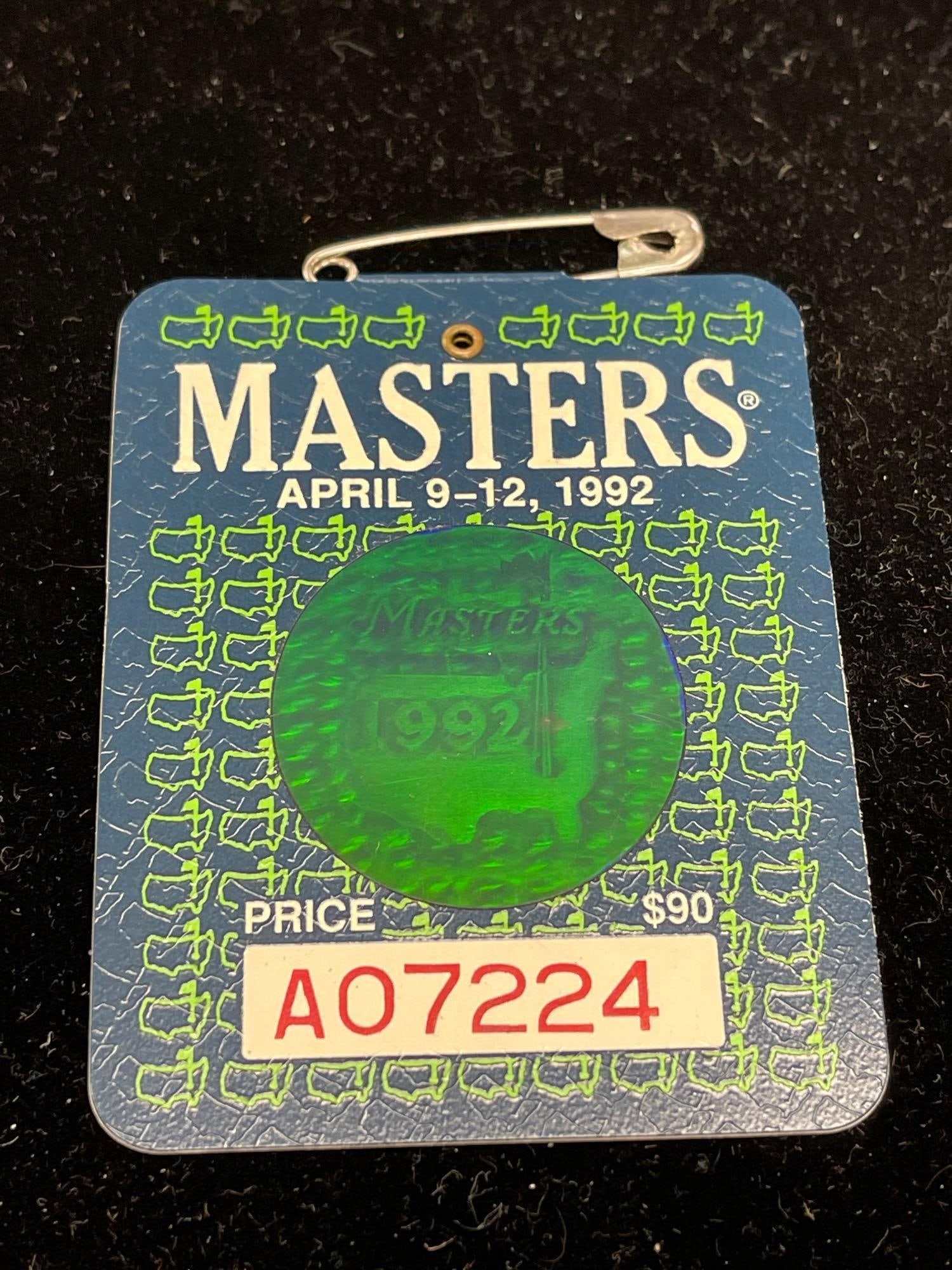 1992 masters badge: 1992 masters badge