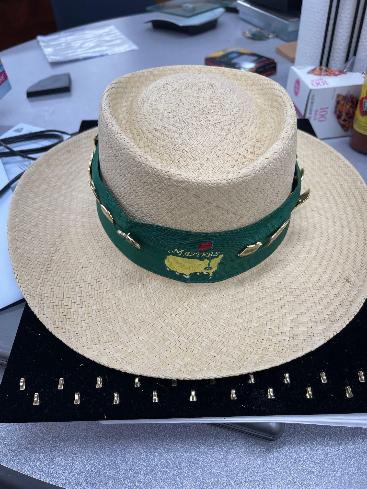 Masters hat with 12 commemorative pins: Masters hat with 12 commemorative pins