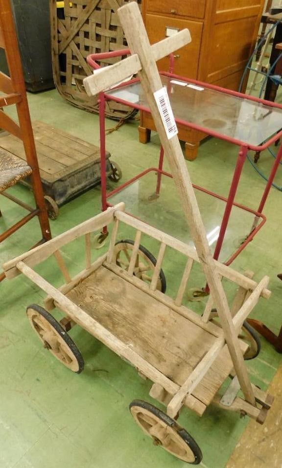 Old Wood Cart - 16" x 30" x 16": See Photos For Condition and Details