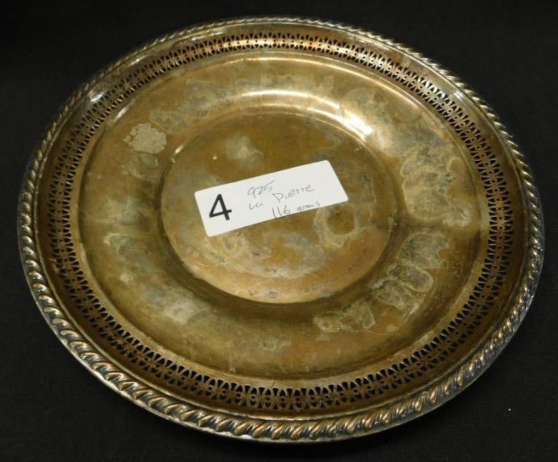 Sterling Silver - La Pierre Pierced 8.5" Plate - 116 Grams: See Photos For Condition and Details