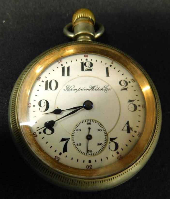 Vintage Hampden Watch Company Railroad Pocket Watch: See Photos For Condition and Details