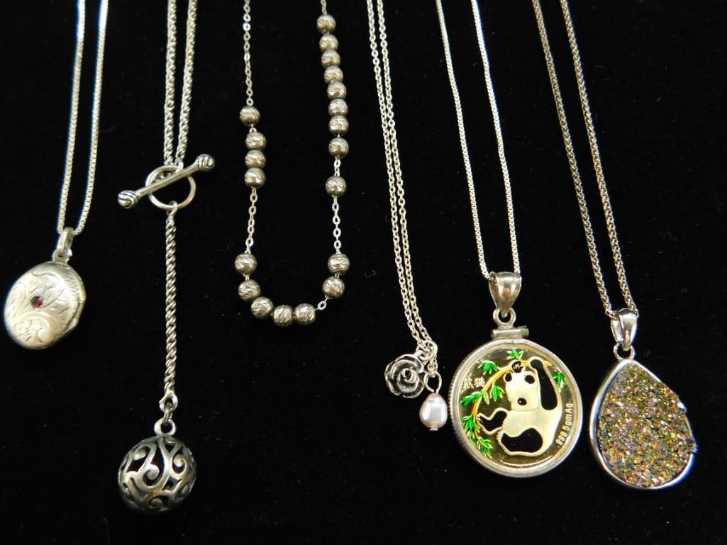 Sterling Silver - 6 Necklaces - 2-17" - 3-18" - 1-20" - 32 Grams TW (1 of 12)