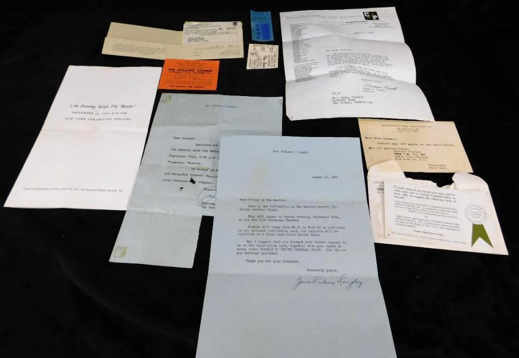 Beatles Memorabilia - Lot of Ticket Stubs - Programs and Letters (1 of 15)