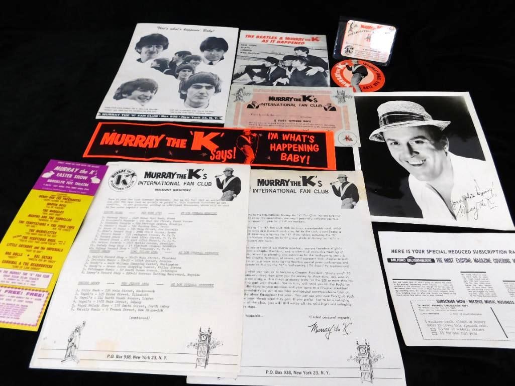 Box lot with "Murray The K" Items and Beatles Related: See Photos for Details and Condition