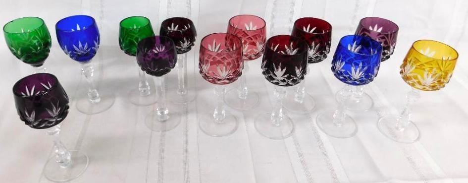 Crystal Stemware - "Cut-To-Clear" - 13/ 5 3/8" Wine Clarets - Different Shapes: See Photos for Details and Condition