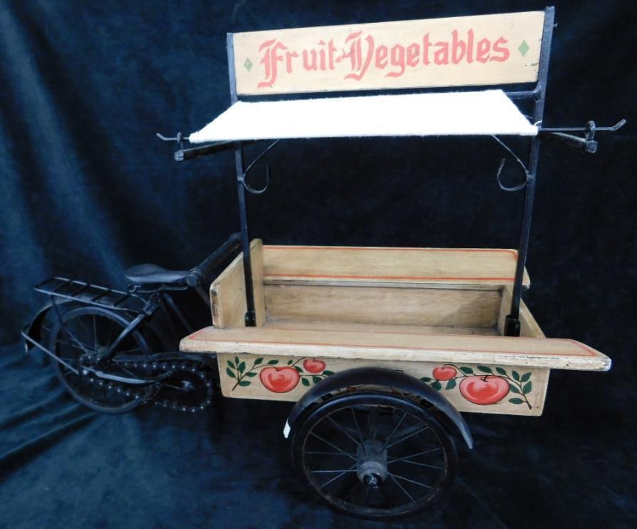 Decorative Metal and Wood Tricycle Fruit and Vegetable Cart - 19" x 24" x 11" (1 of 15)