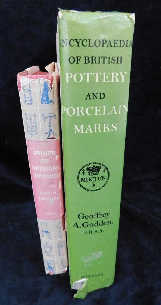 Antique Books - 2 Pieces - 1944 "The Primer of American Antiques" Carl Drepperd: 1964 "Encyclopedia of British Pottery and Porcelain Marks" Geoffrety A. Godden - See Photos for Details and Condition