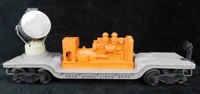 Lionel Model Trains - 0 Gauge - #3620 - Rotating Search Light Car - Original Box: See Photos for Details and Condition