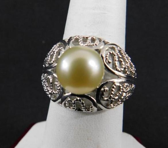 Sterling Silver - Ring - Size 9.5 - Pearl - 9.2 Grams TW (1 of 5)