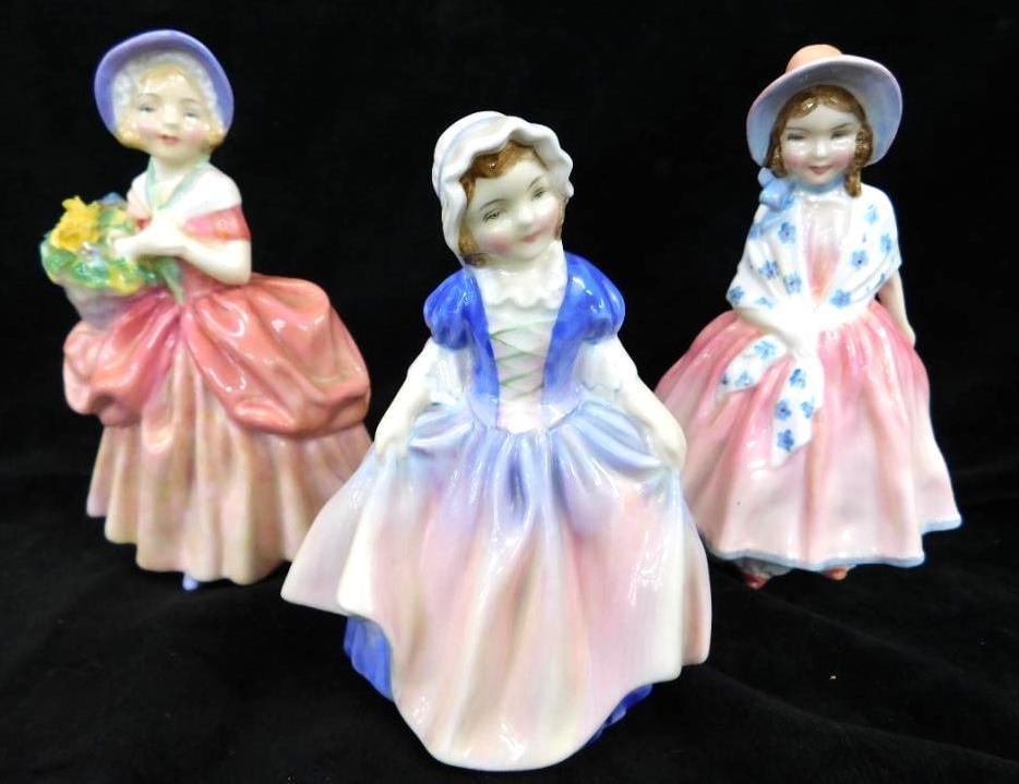 3 Royal Doulton Porcelain Lady Figurines - Dinky Do - Lily - Cissie - 4.5" to 5.25" Tall (1 of 12)