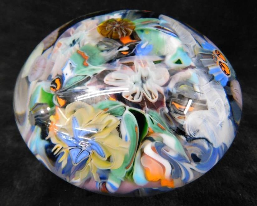 2020 Studio Art Glass Paperweight - Signed Richard Ritter - 2.25" x 3.75" (1 of 12)