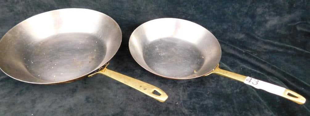 Pair of Paul Revere Copper Sautee Pans - 8.5" and 10.5": See Photos for Details and Condition