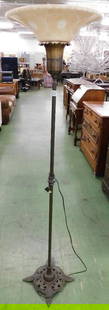 Vintage Torchiere Floor Lamp - Metal Base - 64" x 16": See Photos for Details and Condition