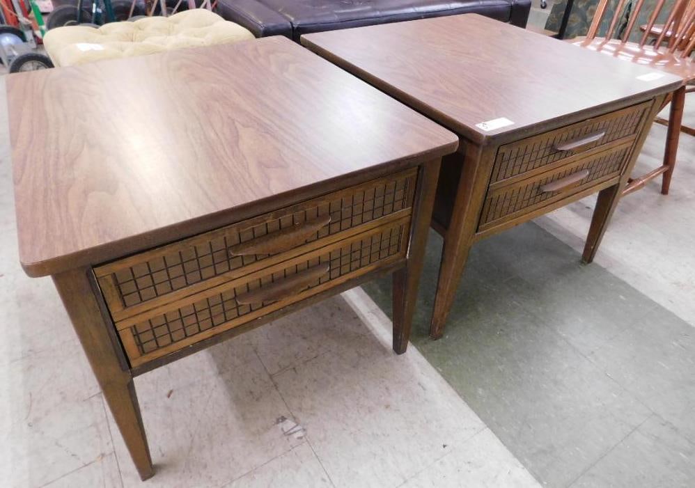 Pair of MCM Mid Century 1 End Tables - 20" x 23.5" x 25": See Photos for Details and Condition
