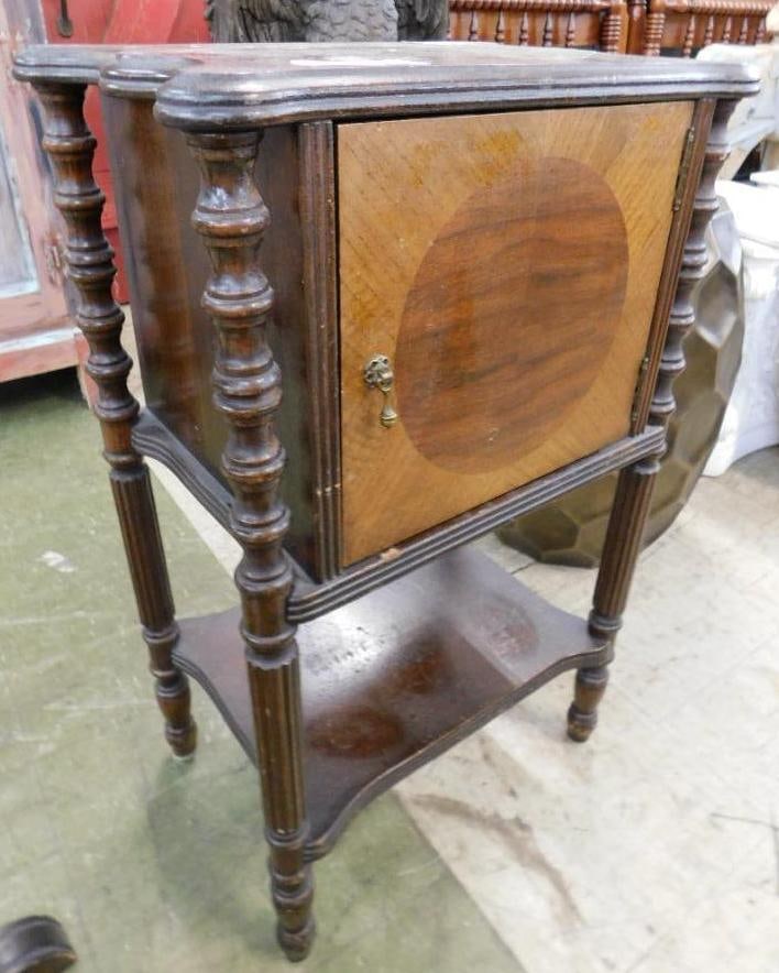 Vintage Copper lined Smoking Stand - Turned Legs - 28" x 17" x 12" (1 of 9)