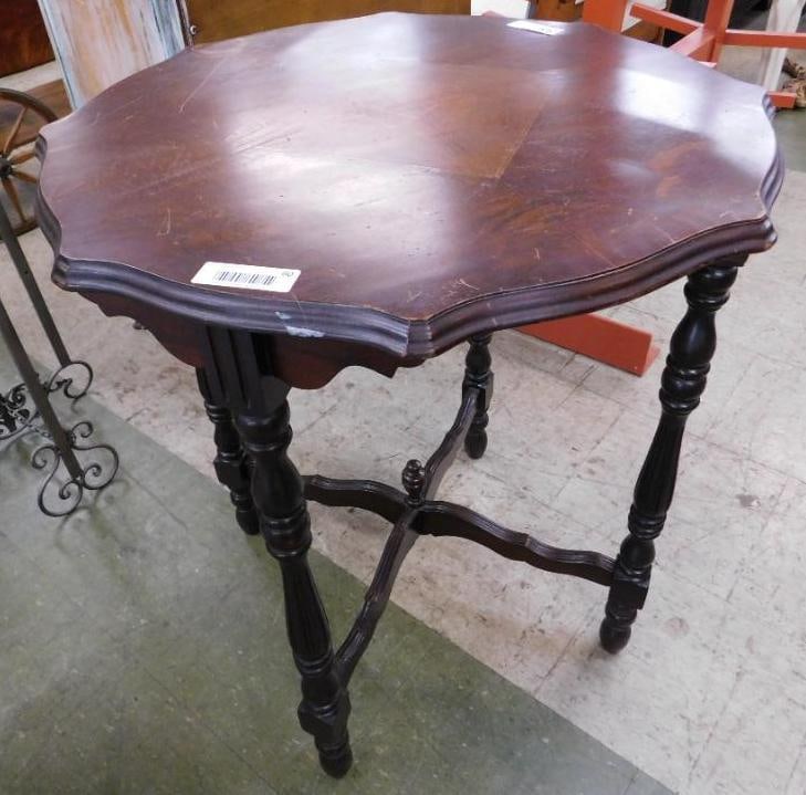 Vintage Round Occasional Table - Inlaid Top - 30" x 28" (1 of 9)
