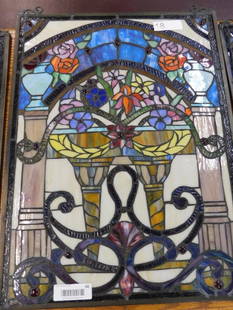 Modern Stained Glass Window #2 - 18" x 25": See Photos for Details and Condition
