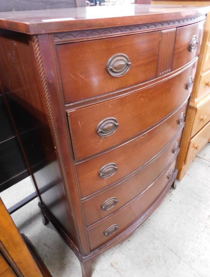 Vintage Hickory Mfg Mahogany 2 over 4 Highboy Tall Dresser - 49" x 34" x 21": See Photos for Details and Condition