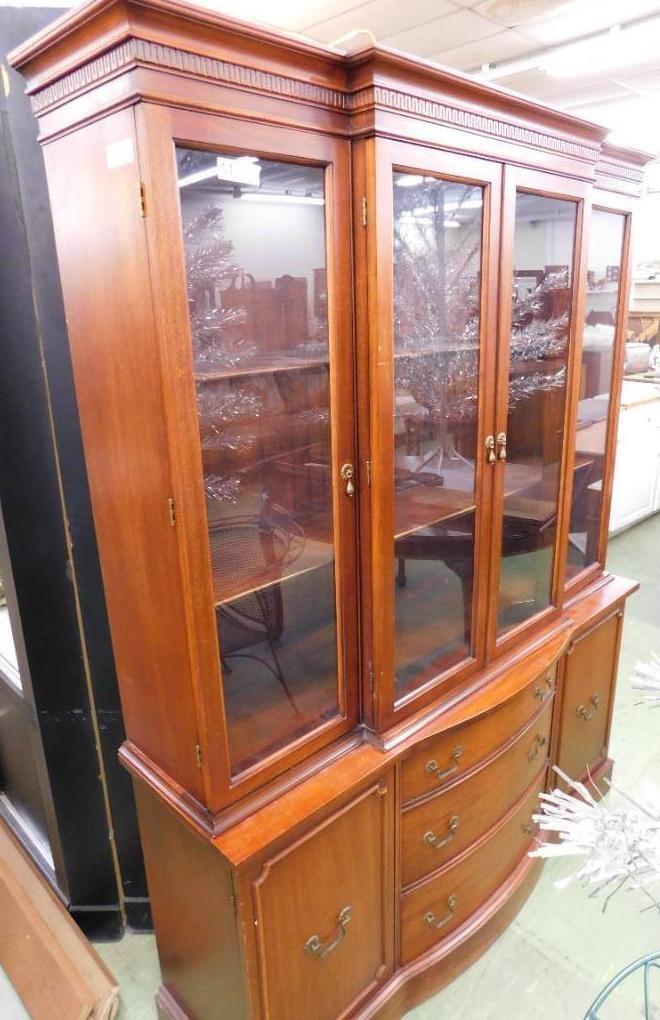 Vintage 6 Door 3 Drawer 2 Piece China Cabinet - 75" x 56" x 17" (1 of 11)