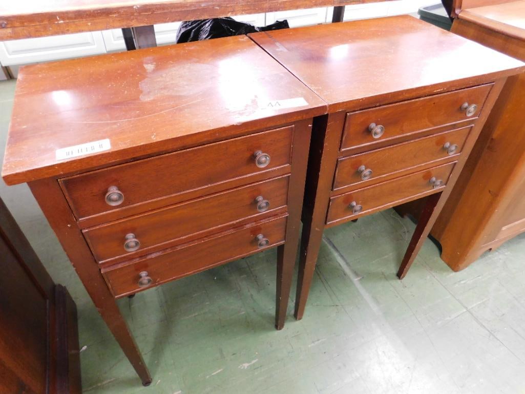 Pair of Norris 3 Drawer Nightstands - 29" x 18" x 18" Each: See Photos for Details and Condition