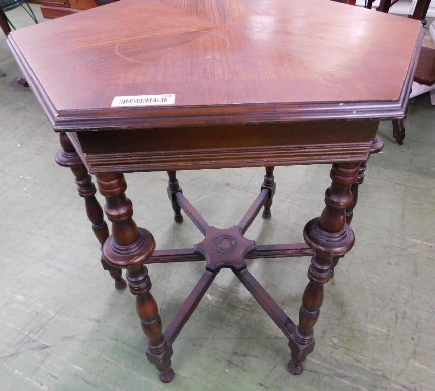 Pentagon Shaped Occasional Table - 30" x 25" x 25": See Photos for Details and Condition