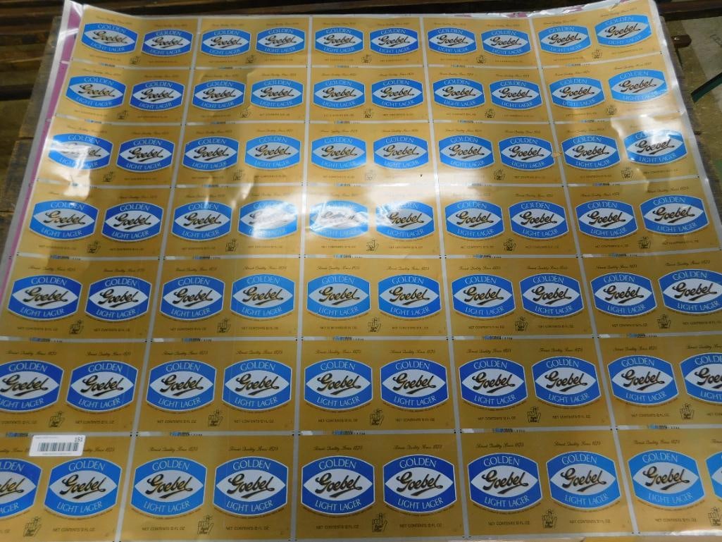 Early 1970s "Goebel" Unformed Uncut Sheet 12oz Beer Cans - Advertising (1 of 9)