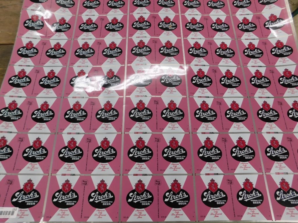 Early 1970s "Strohs Bohemian Beer" Unformed Uncut Sheet 12oz Beer Cans - Advertising (1 of 10)