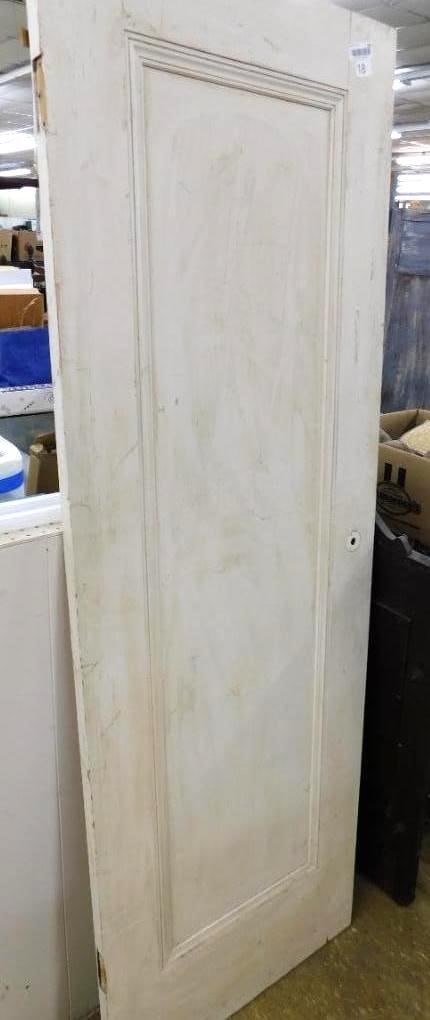 1 Panel White Door - 80" x 28": See Photos for Details and Condition