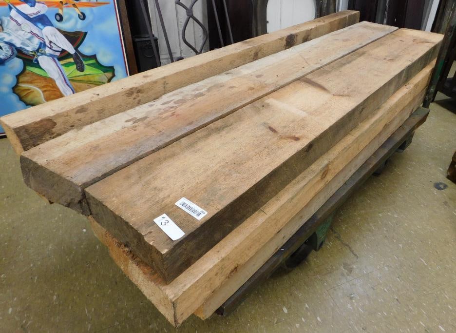 8 Beams - Each Approx 9" To 10" wide, 4" thick 8 Plus Feet: See Photos for Details and Condition