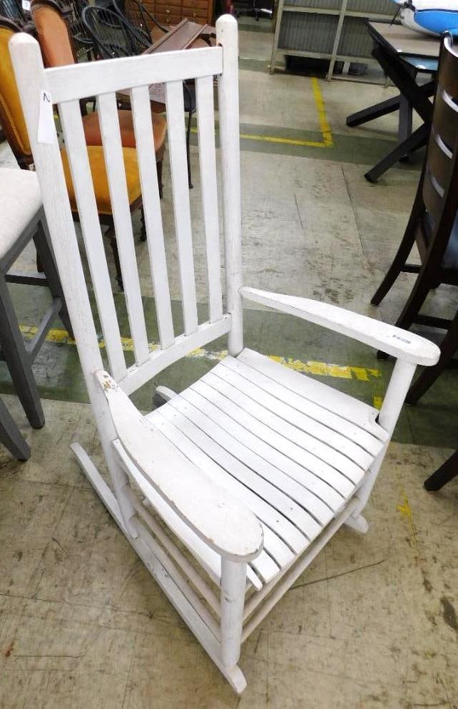 Modern White Painted Rocking Chair - 44" x 23.5" x 30" (1 of 8)