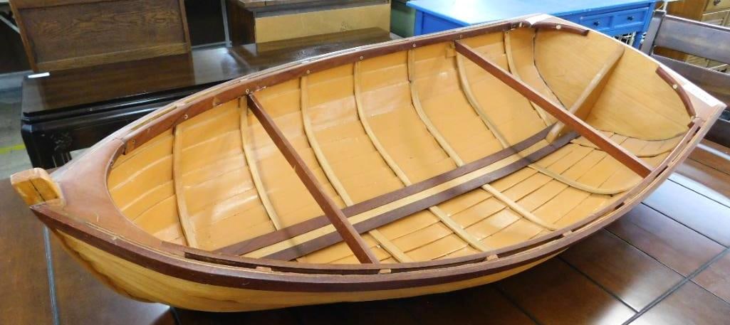 Nice Smaller Size Wood Boat - 11.5" x 44.5" x 23.75": See Photos For Condition and Details