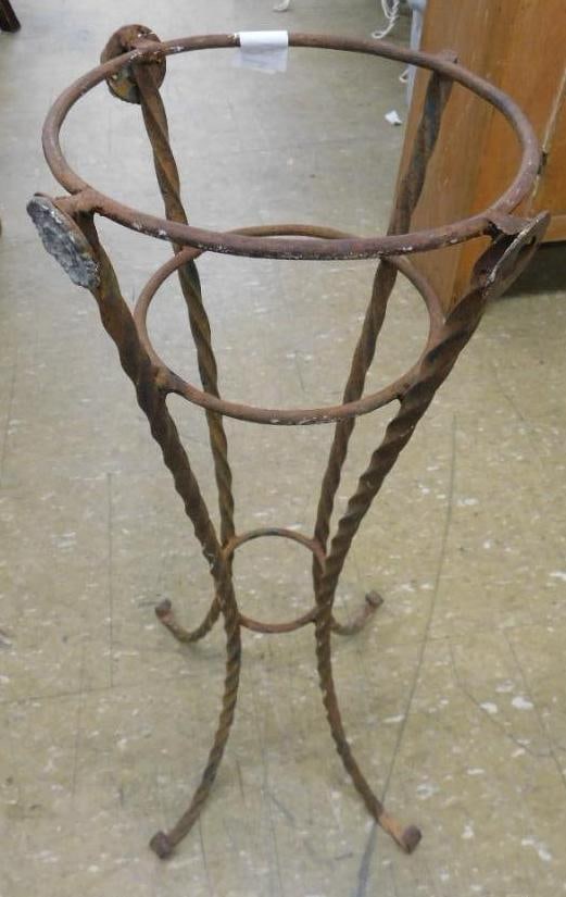 Wrought Iron Plant Stand - 26": See Photos For Condition and Details