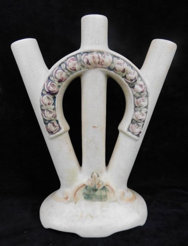 Rare Weller Triple Bud Vase - 8.75" x 6.5" x 3" (1 of 9)