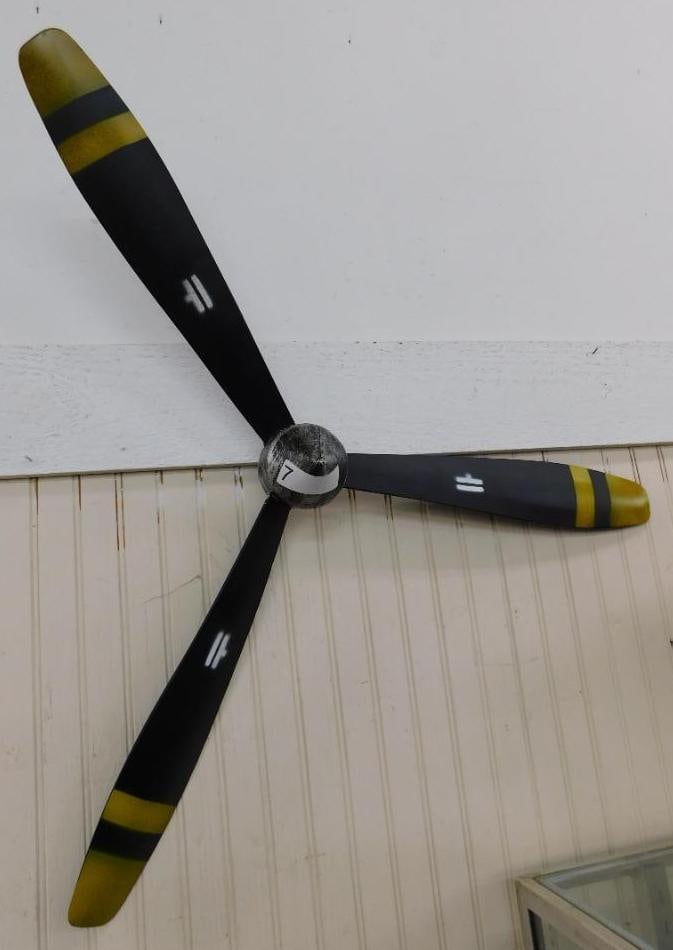 Modern Faux Airplane Propeller - Painted Metal - Wall Decor - 30" x 30" (1 of 6)