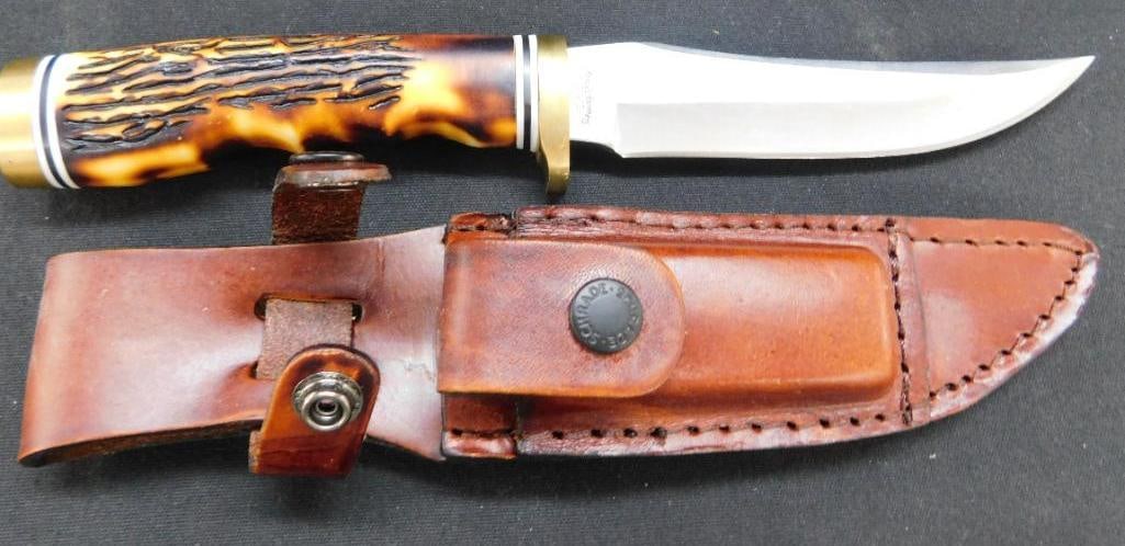 Uncle Henry - Schrade - 9.25" Long Knife with Leather Sheath - Stone - # 153UH (1 of 9)