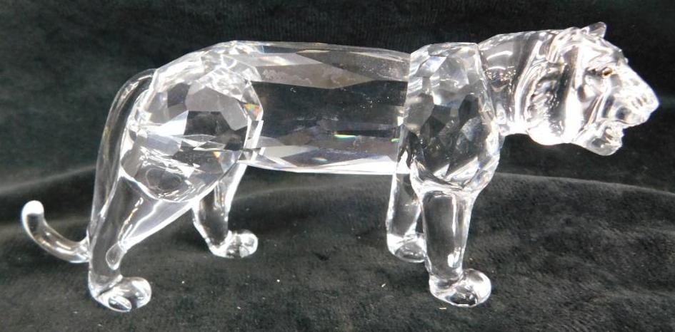 Swarovski Silver Crystal - Austria - Figurine - Tiger: No Chips / Breaks - No Box - See Photos For Condition and Details