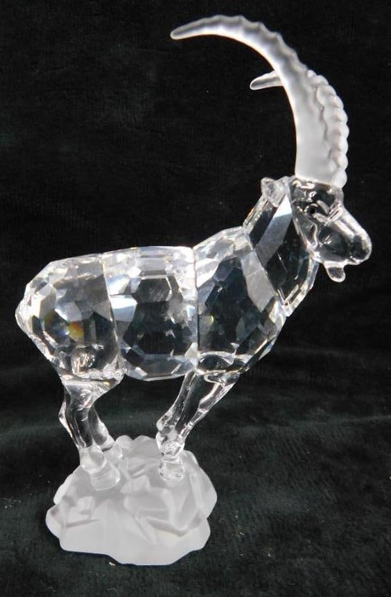Swarovski Silver Crystal - Austria - Figurine - Ibex Mountain Goat (1 of 8)