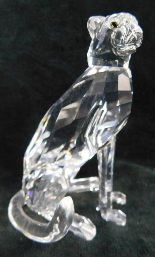 Swarovski Silver Crystal - Austria - Figurine - Leopard (1 of 6)