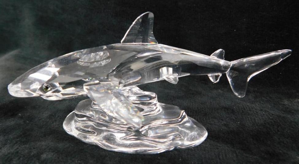 Swarovski Silver Crystal - Austria - Figurine - Shark: No Chips / Breaks - No Box - See Photos For Condition and Details