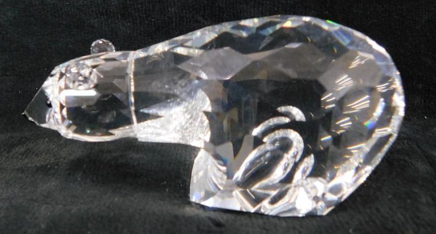 Swarovski Silver Crystal - Austria - Figurine - Polar Bear: No Chips / Breaks - No Box - See Photos For Condition and Details