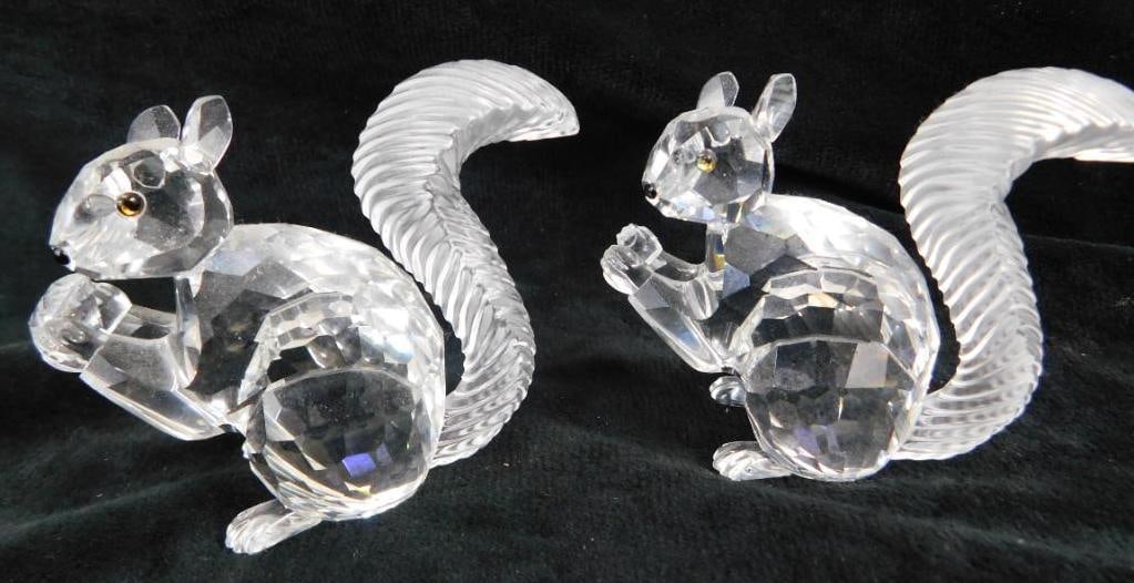 Swarovski Silver Crystal - Austria - Figurine - 2 Squirrels - 1 Missing Nut (1 of 7)