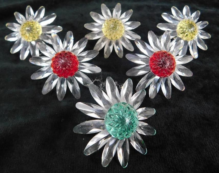Swarovski Silver Crystal - Austria - Figurine - 6 Marguerite Daisies (1 of 10)