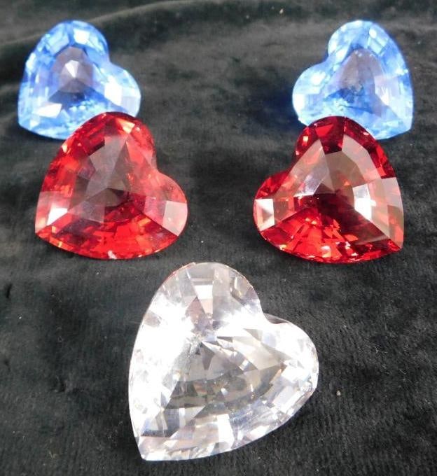 Swarovski Silver Crystal - Austria - Figurine - 5 Hearts (1 of 8)