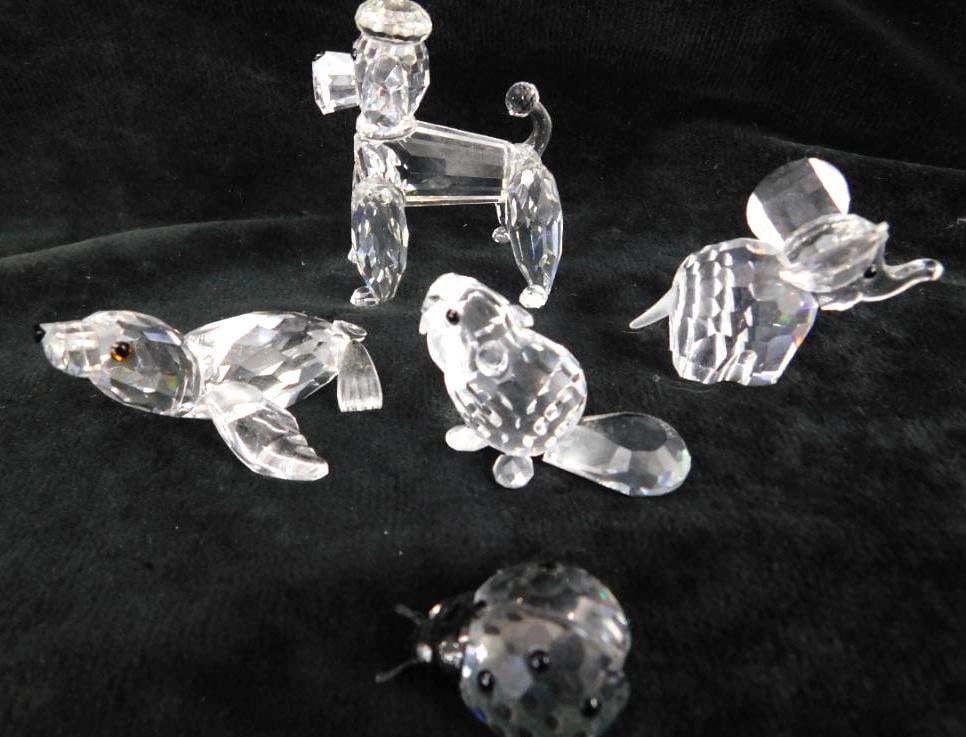 Swarovski Silver Crystal - Austria - Figurine - Poodle - Elephant - Seal - LadyBug - Beaver (1 of 8)