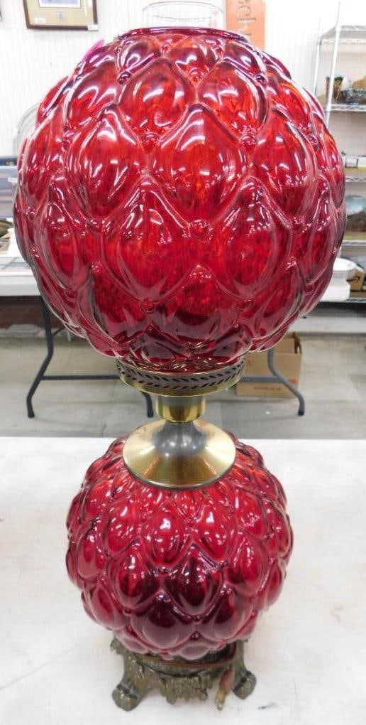 Vintage "Gone With The Wind" Lamp - Electrified - 24" Tall (1 of 8)