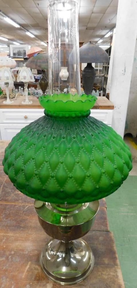 Vintage "Gone With The Wind" Lamp - Kerosene - 24" Tall (1 of 8)
