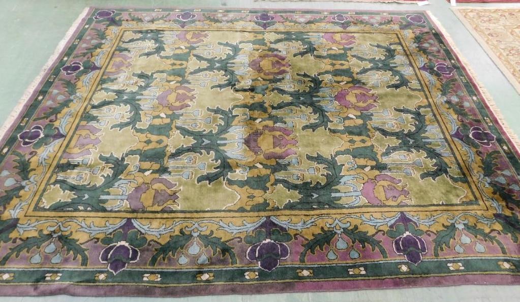 Room Size Rug - Purple Green Teal - 124" x 94": See Photos For Condition and Details