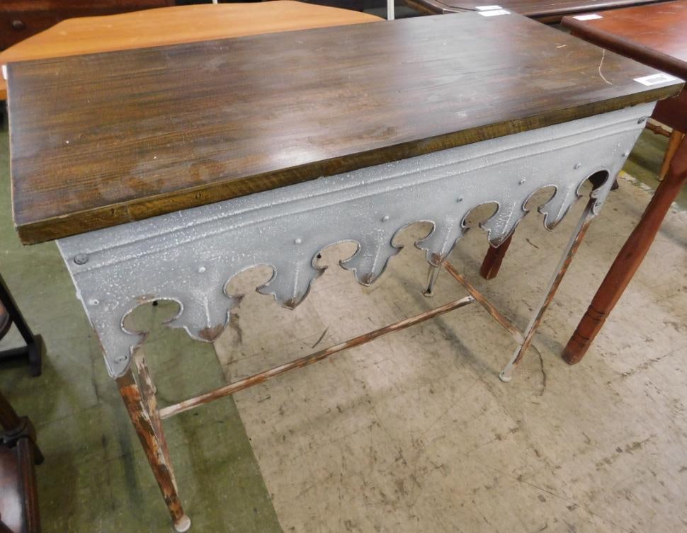 Metal and Wood Sofa / Foyer Table - 32"x 36" x 16" (1 of 7)